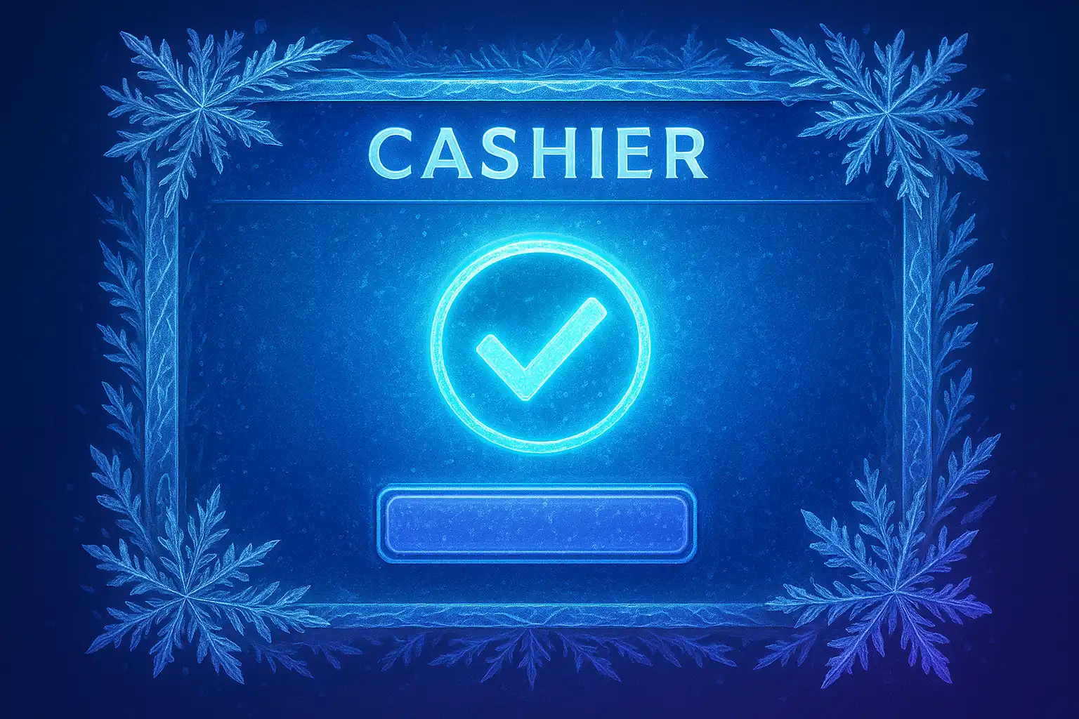 Icy cashier screen showing a deposit being made